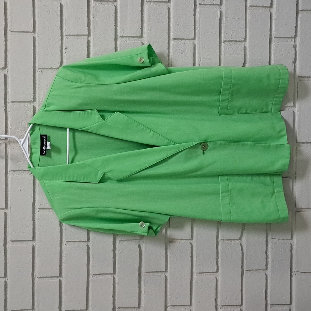 Sag Harbor Green Short Sleeve 1 Button Blazer W/Pockets. Size 16